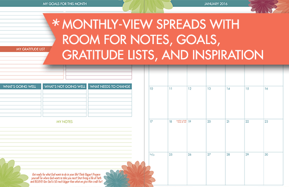monthly iBloom planner page