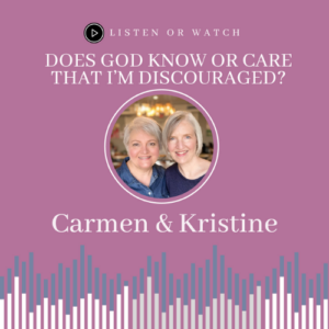 Picture of Kristine and Carmen with Podcast episode description EP28